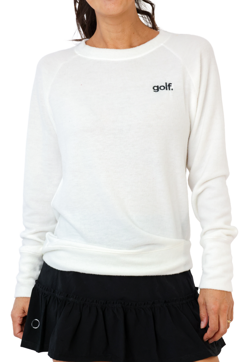 Embroidered Golf Lightweight Brushed Fleece Pullover Sweater