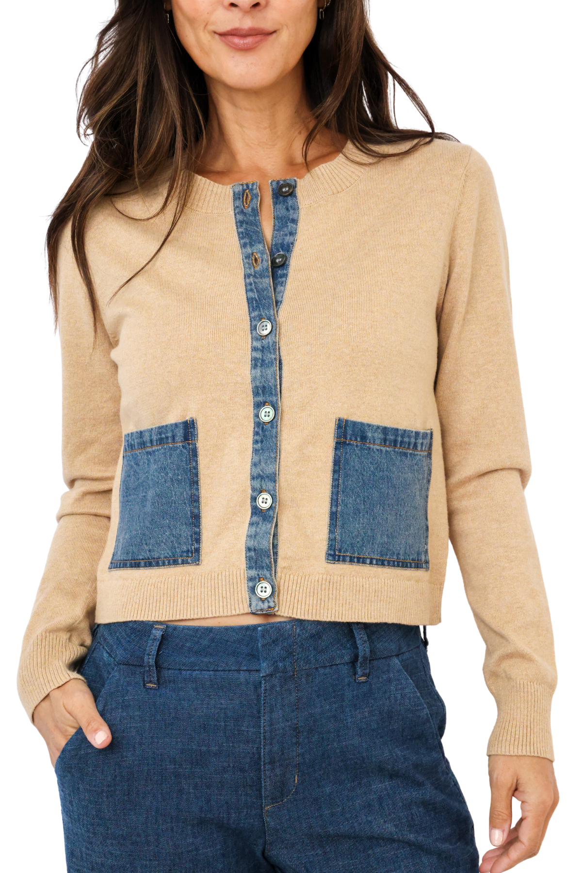 J.Society Denim Pocket Cardigan