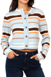 Central Park West Ash Striped Cardigan