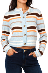 Central Park West Ash Striped Cardigan