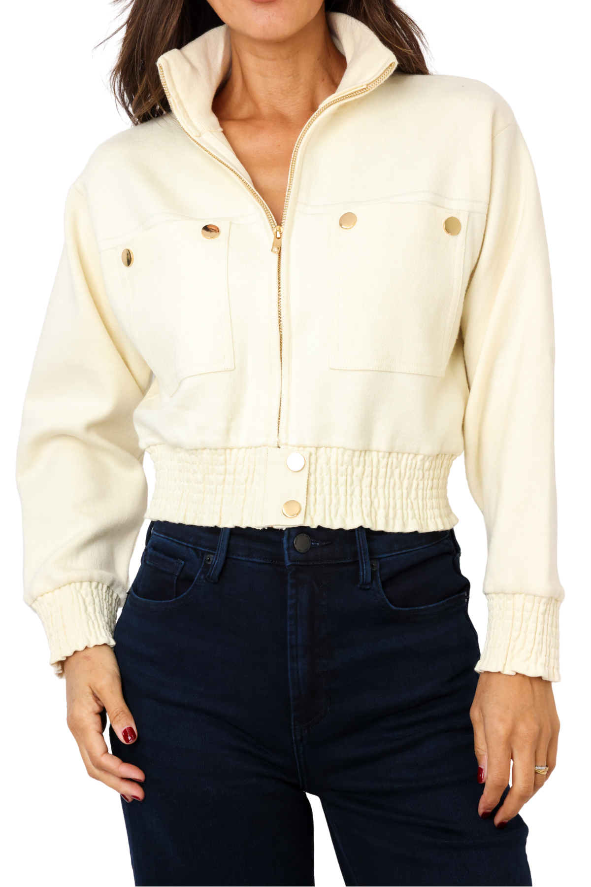 Mock Neck Zip Up Jacket