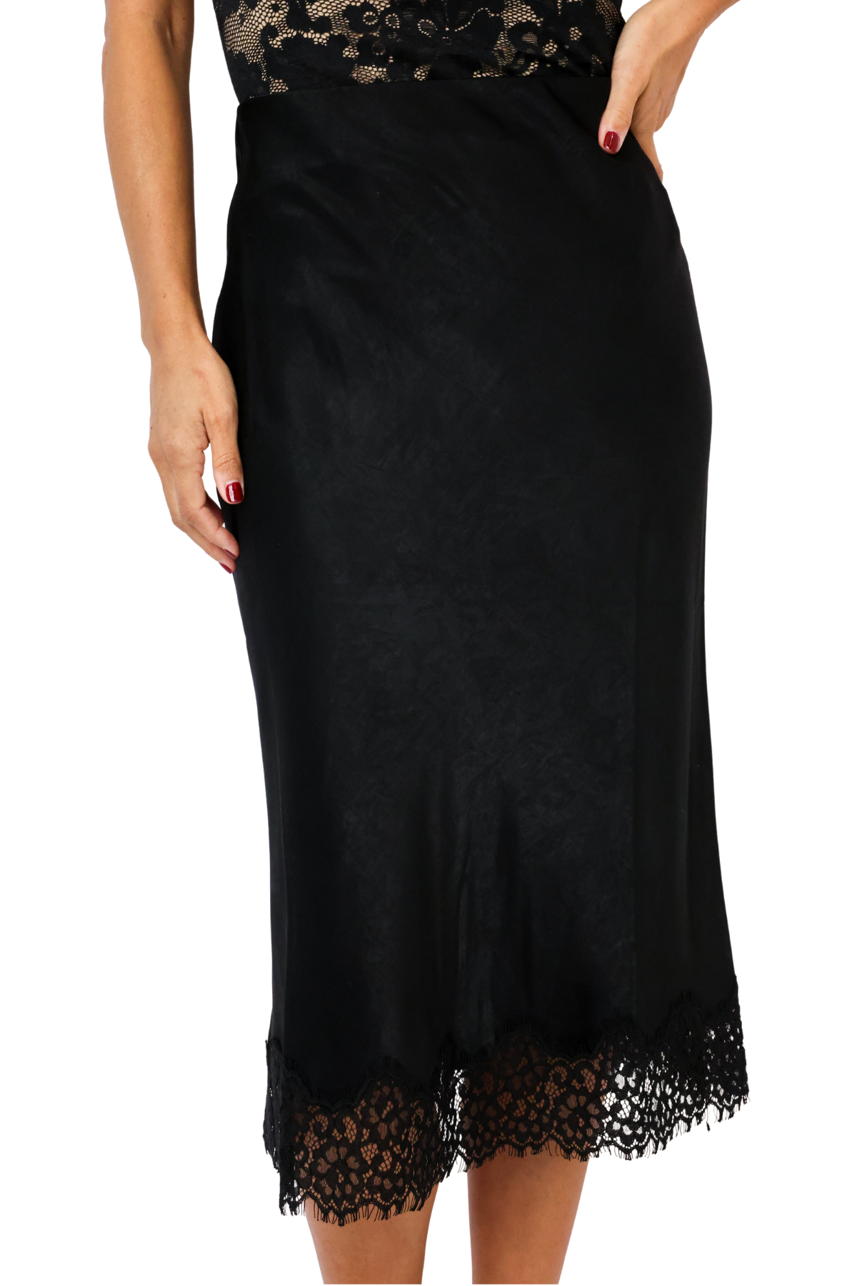 Slip Skirt With Lace