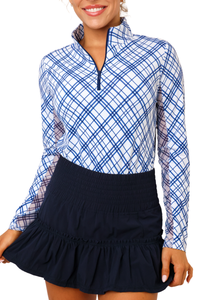 IBKUL Tony Print Long Sleeve Mock Neck Top