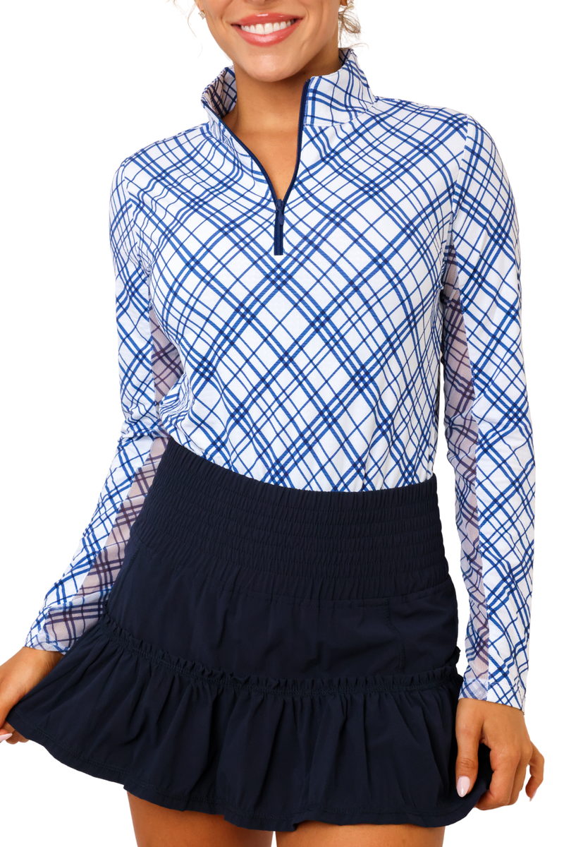 IBKUL Tony Print Long Sleeve Mock Neck Top