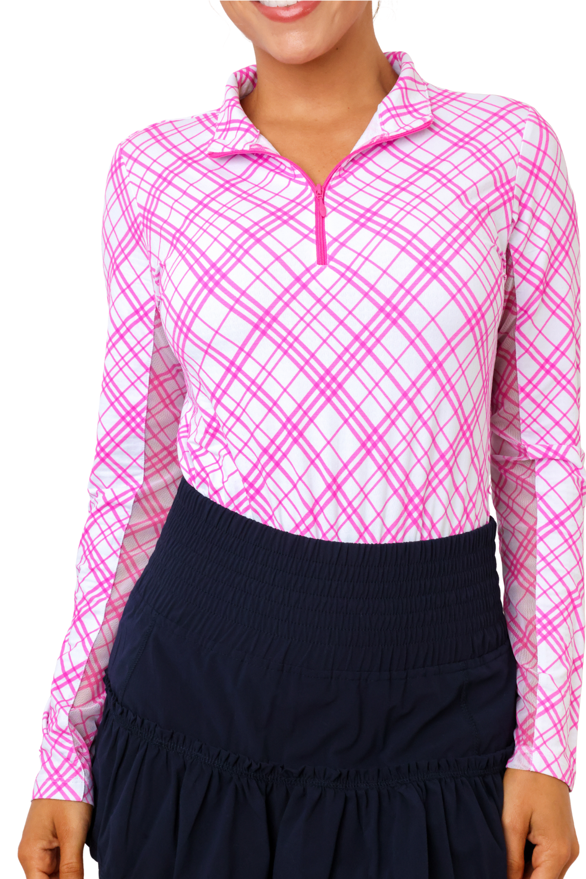 IBKUL Tony Print Long Sleeve Mock Neck Top