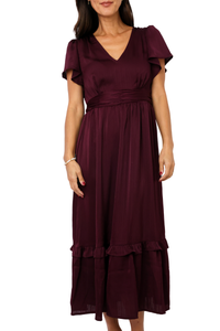 Bordeaux Midi Dress