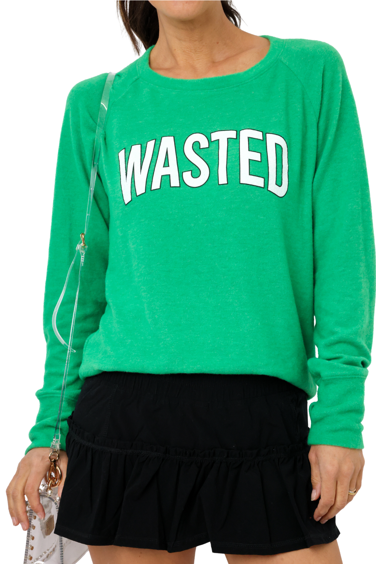 Wasted Lightweight Brushed Fleece Pullover Sweater