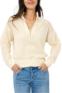 Sanctuary Open Knit Half Zip Sweater