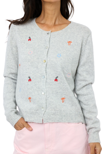 Embroidered Button Cardigan