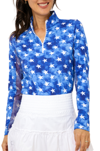 IBKUL American Dream Long Sleeve Mock Neck Top