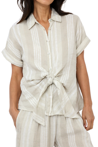 Milio Milano Short Sleeve Tie Front Shirt