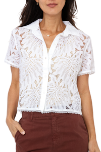 Bella Dahl Short Sleeve Contrast Button Down