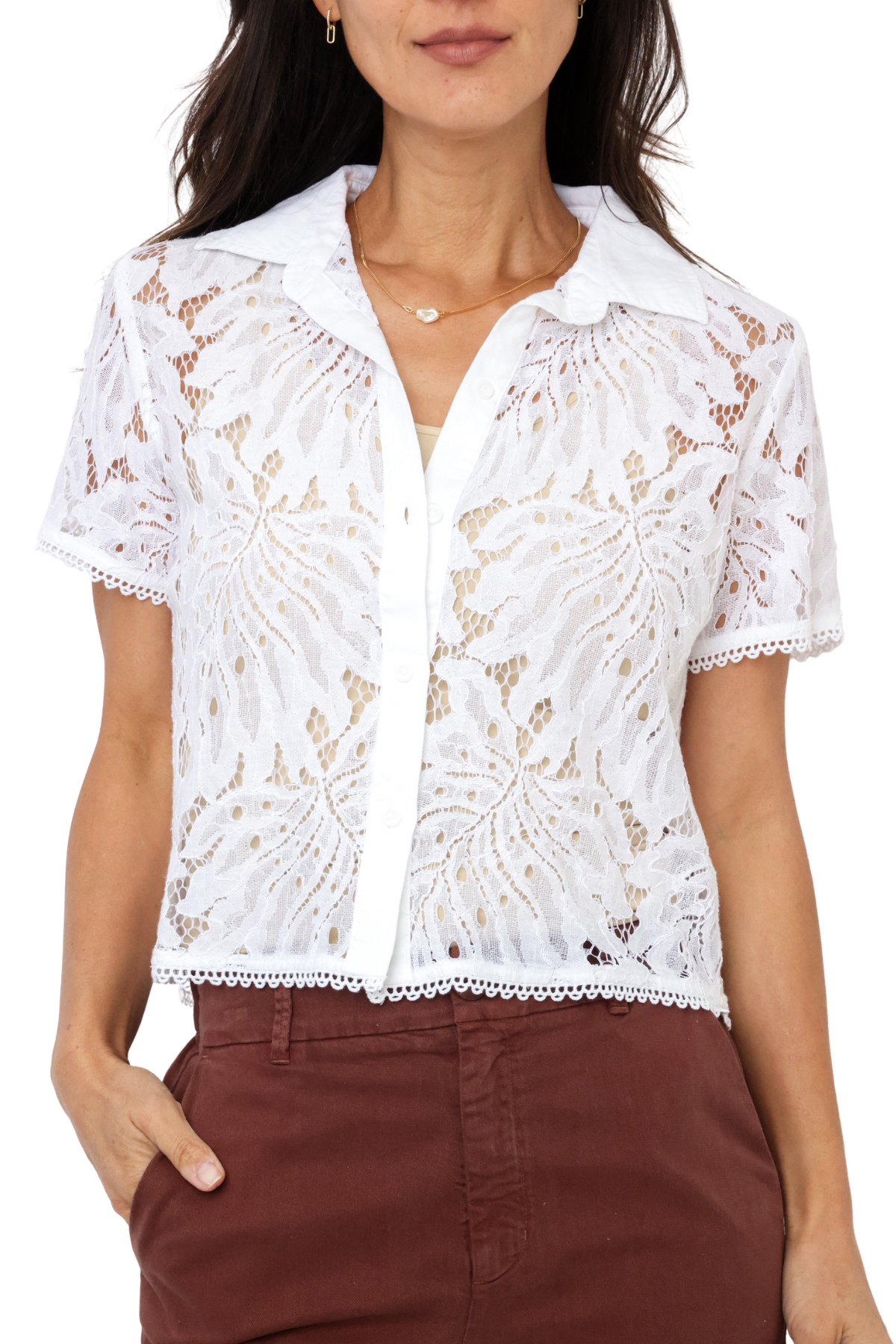Bella Dahl Short Sleeve Contrast Button Down