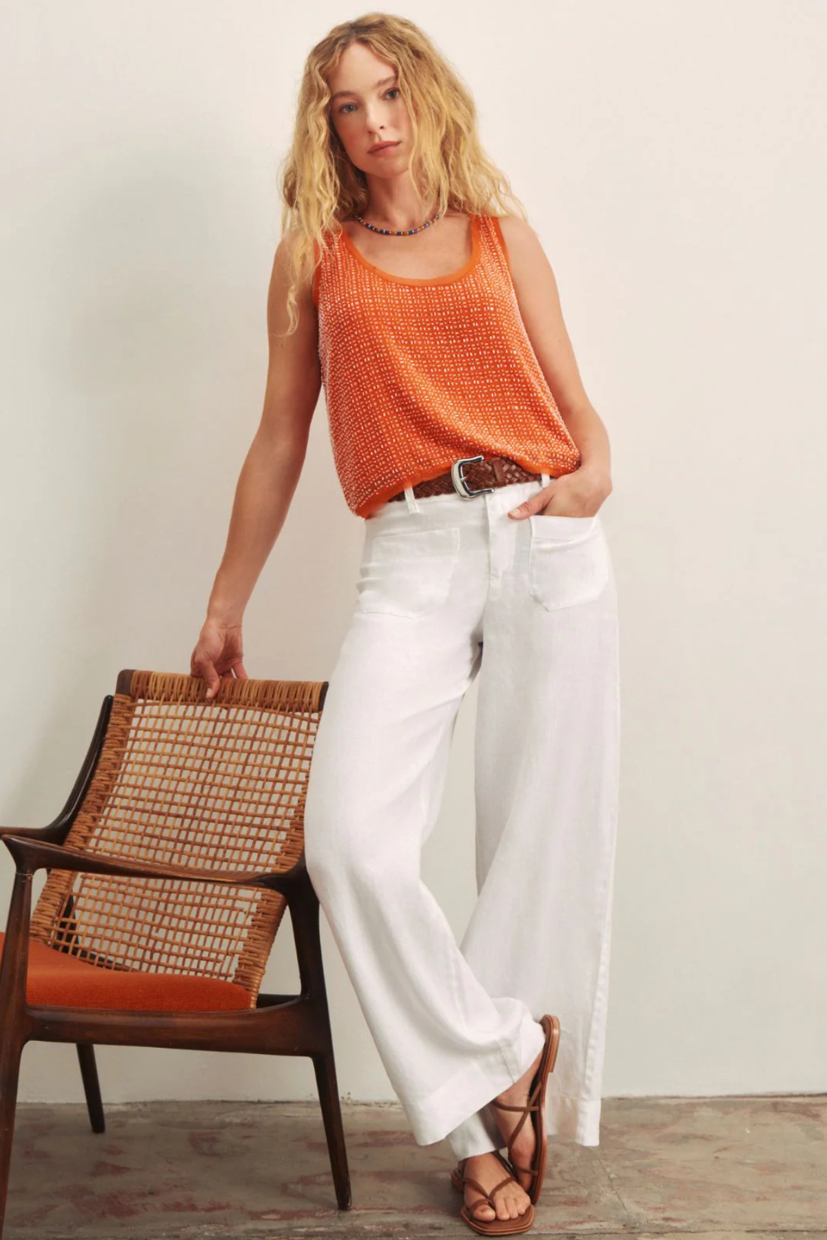 Sanctuary Linen Marine Wide Leg Pant
