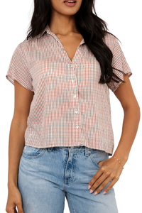 Bella Dahl Shirred Short Sleeve Shirt
