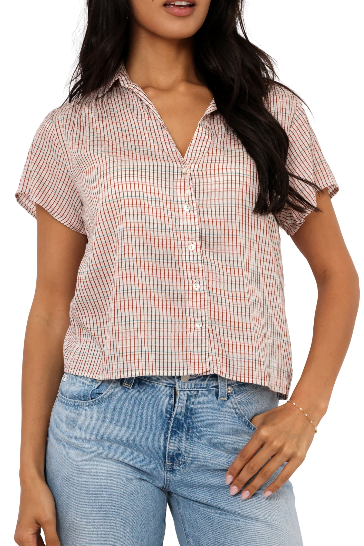 Bella Dahl Shirred Short Sleeve Shirt
