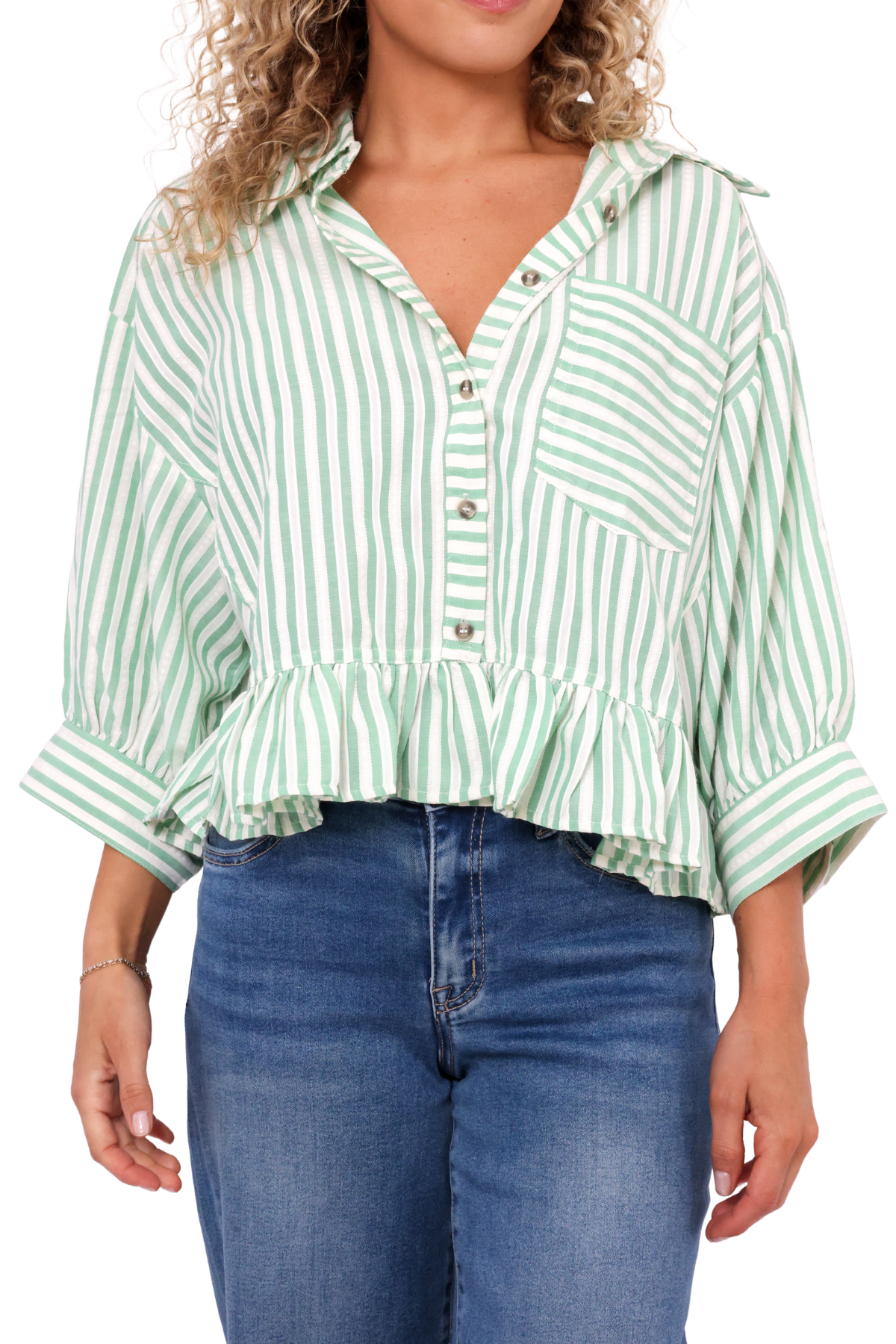 Oversized Stripe Button Down Shirt