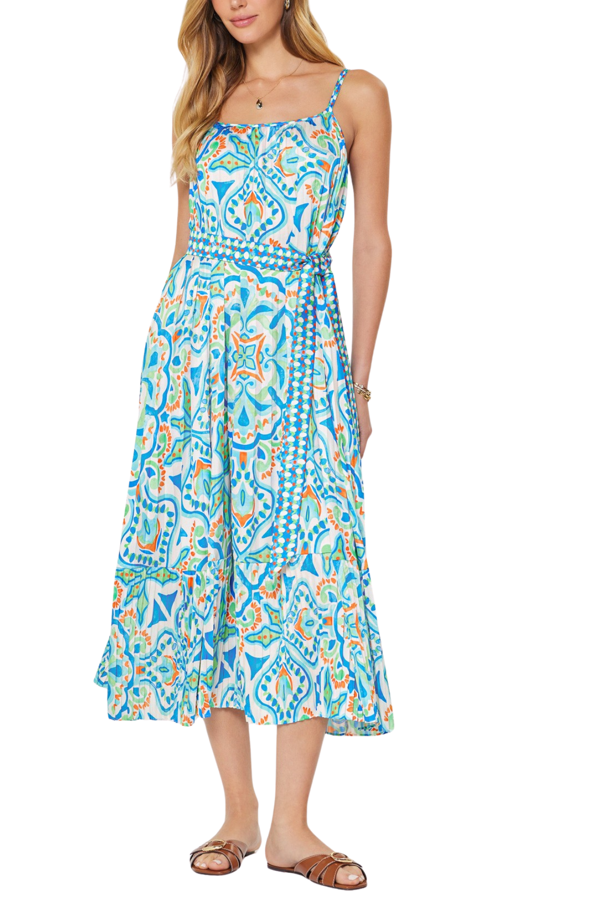 Printed Cami Midi Dress