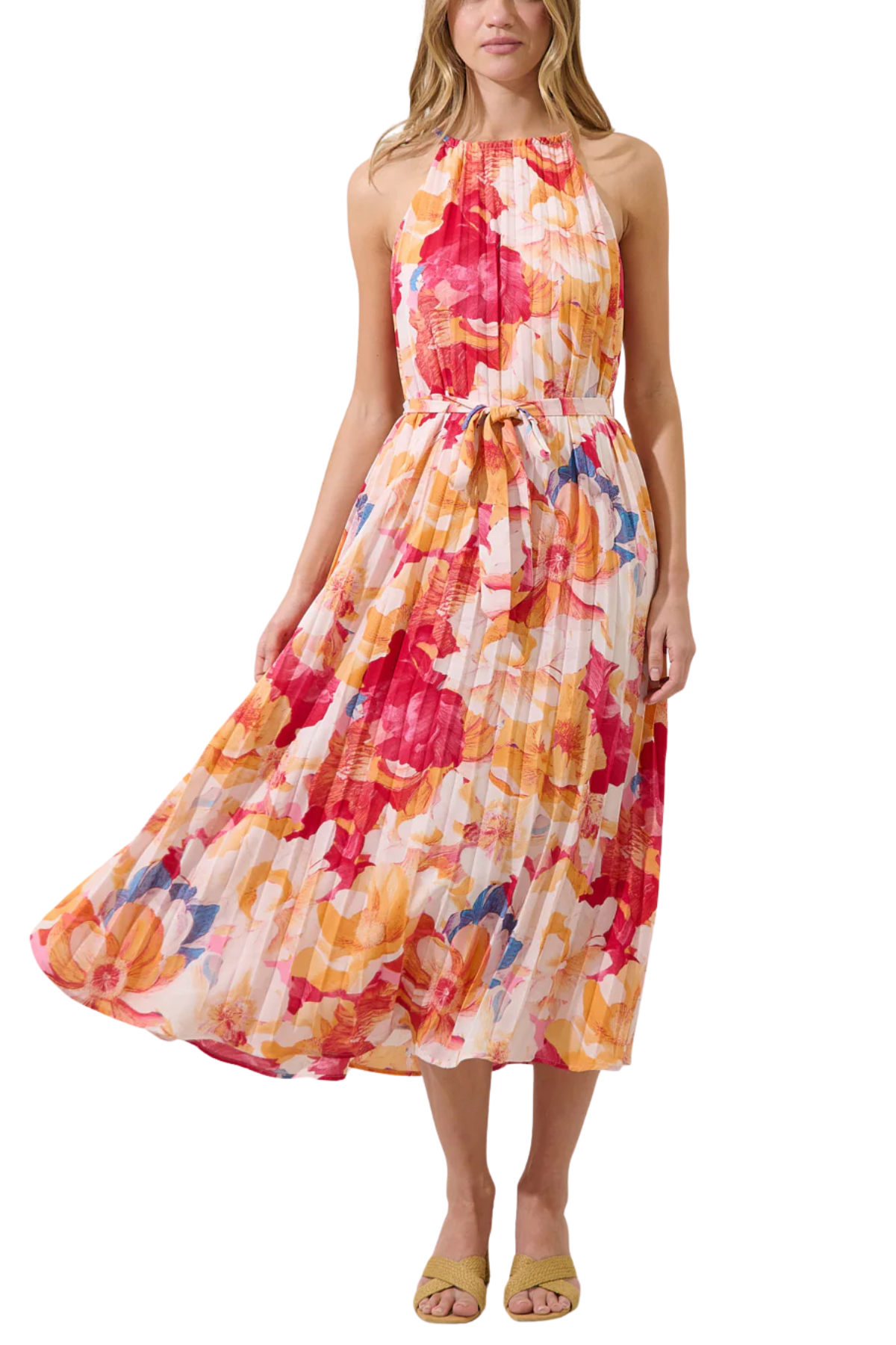 Maly Pleated Midi Dress