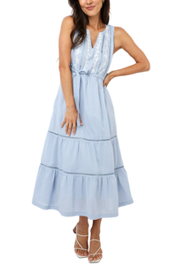 Yvette Embroidered Midi Dress