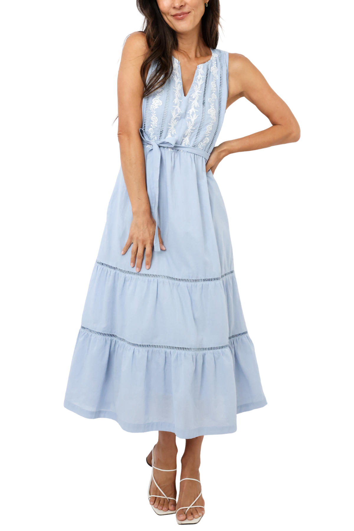 Yvette Embroidered Midi Dress