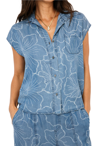 Cap Sleeve Button Down