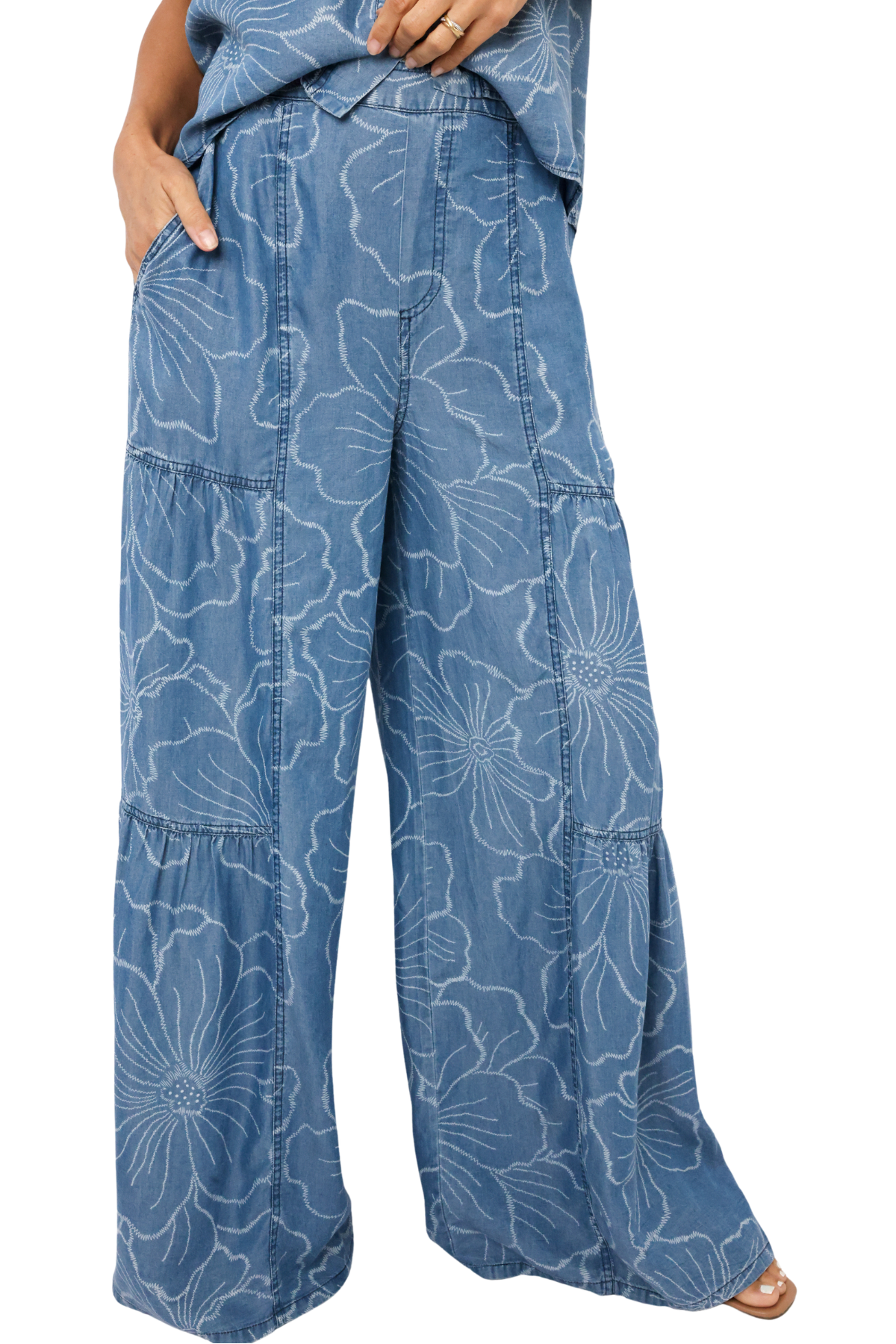 Tiered Wide Leg Pant