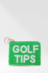 Golf Tips Beaded Coin Purse