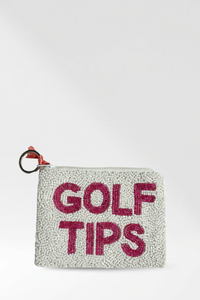 Golf Tips Beaded Coin Purse