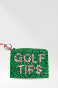 Golf Tips Beaded Coin Purse