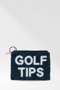 Golf Tips Beaded Coin Purse