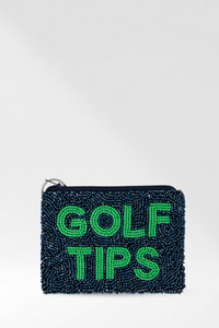 Golf Tips Beaded Coin Purse