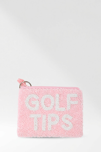 Golf Tips Beaded Coin Purse
