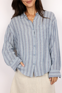 Z Supply Perfect Striped Linen Button Up