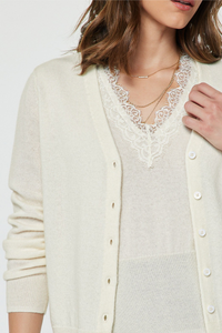 Cashmere Wool Blend Knit Top & Cardigan Set