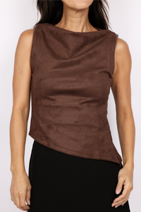 Off Shoulder Suede Tank