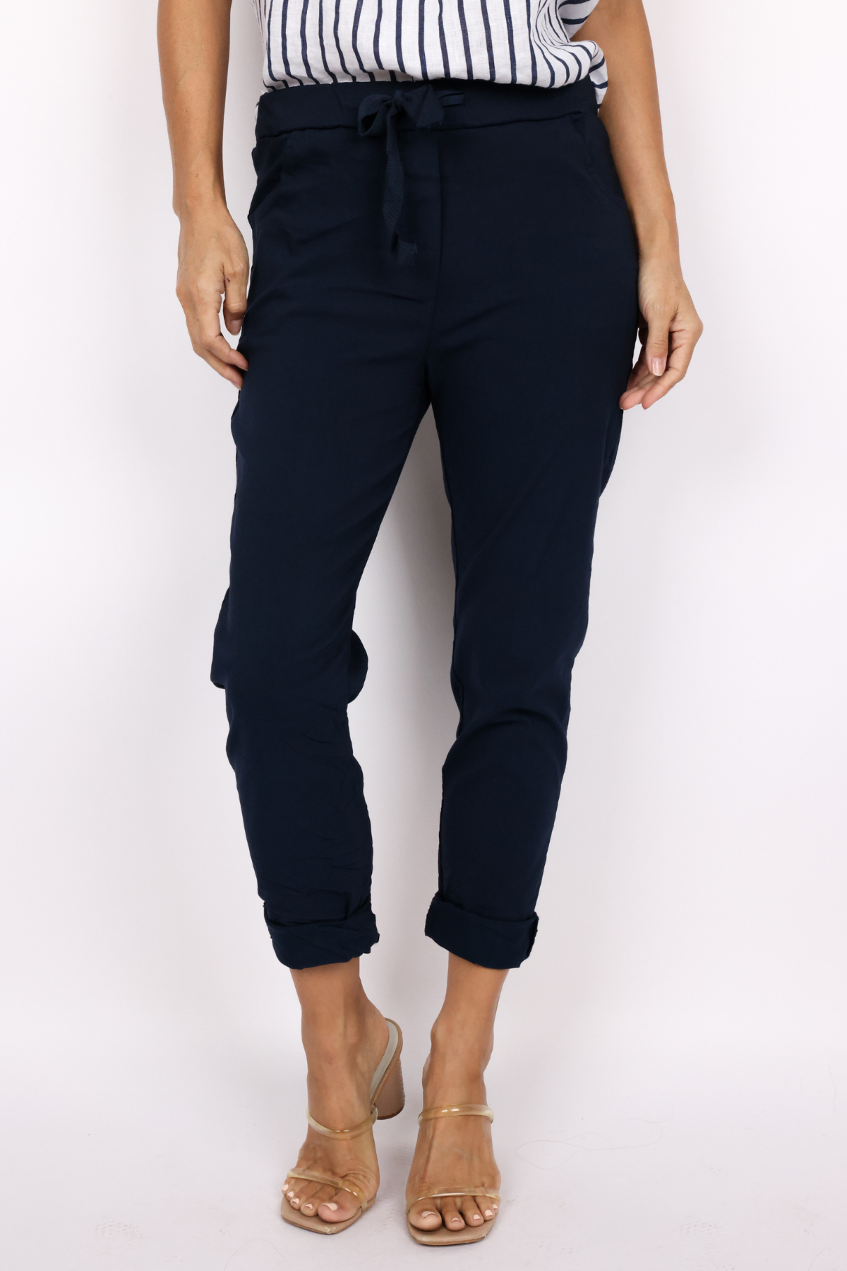 Solid Crinkle Drawstring Jogger