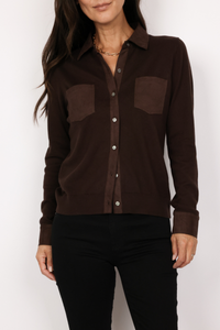 J.Society Suede Trim Button Down