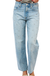 Pistola Lexi Mid Rise Bowed Straight Jeans