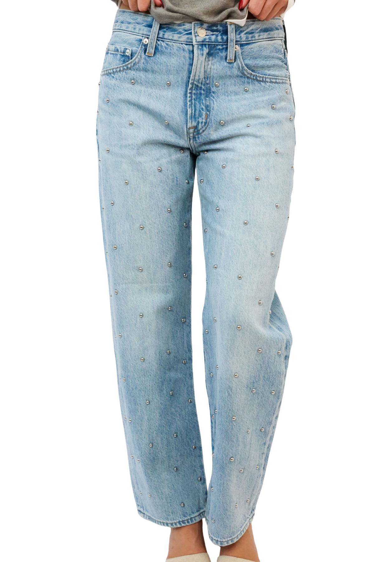 Pistola Lexi Mid Rise Bowed Straight Jeans