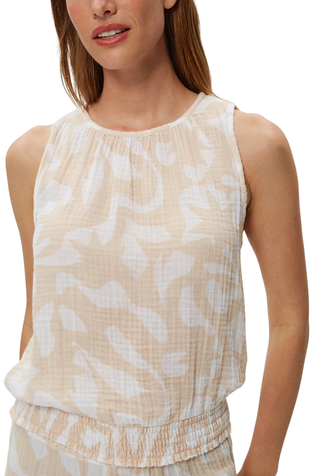 Michael Stars Janelle Printed Tie Neck Tank