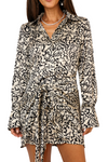 Timeless Tie Waist Mini Shirt Dress