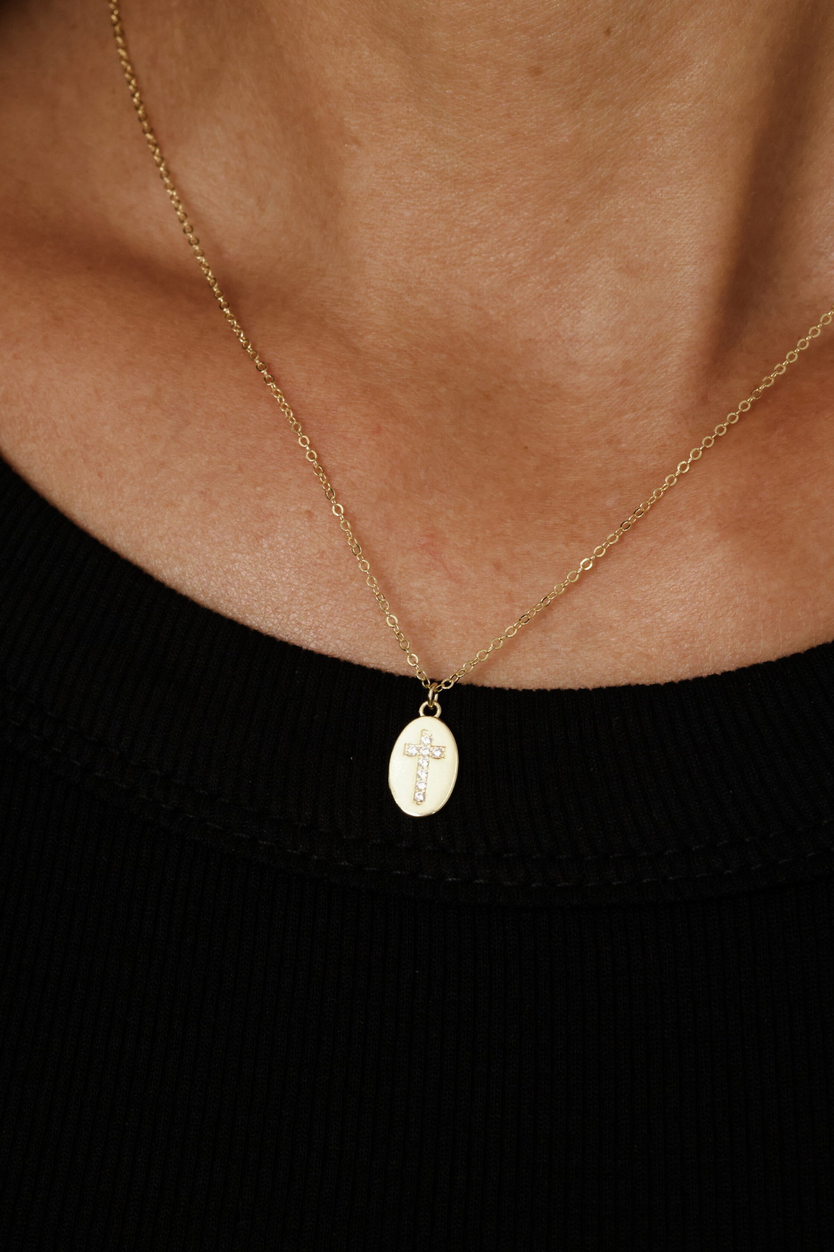 PG Designs CZ Cross Pendant Necklace