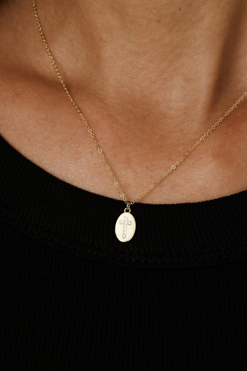 PG Designs CZ Cross Pendant Necklace