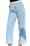 Contrast Waistband Wide Leg Jeans