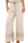 Venti6 Fringe Hem Linen Pant