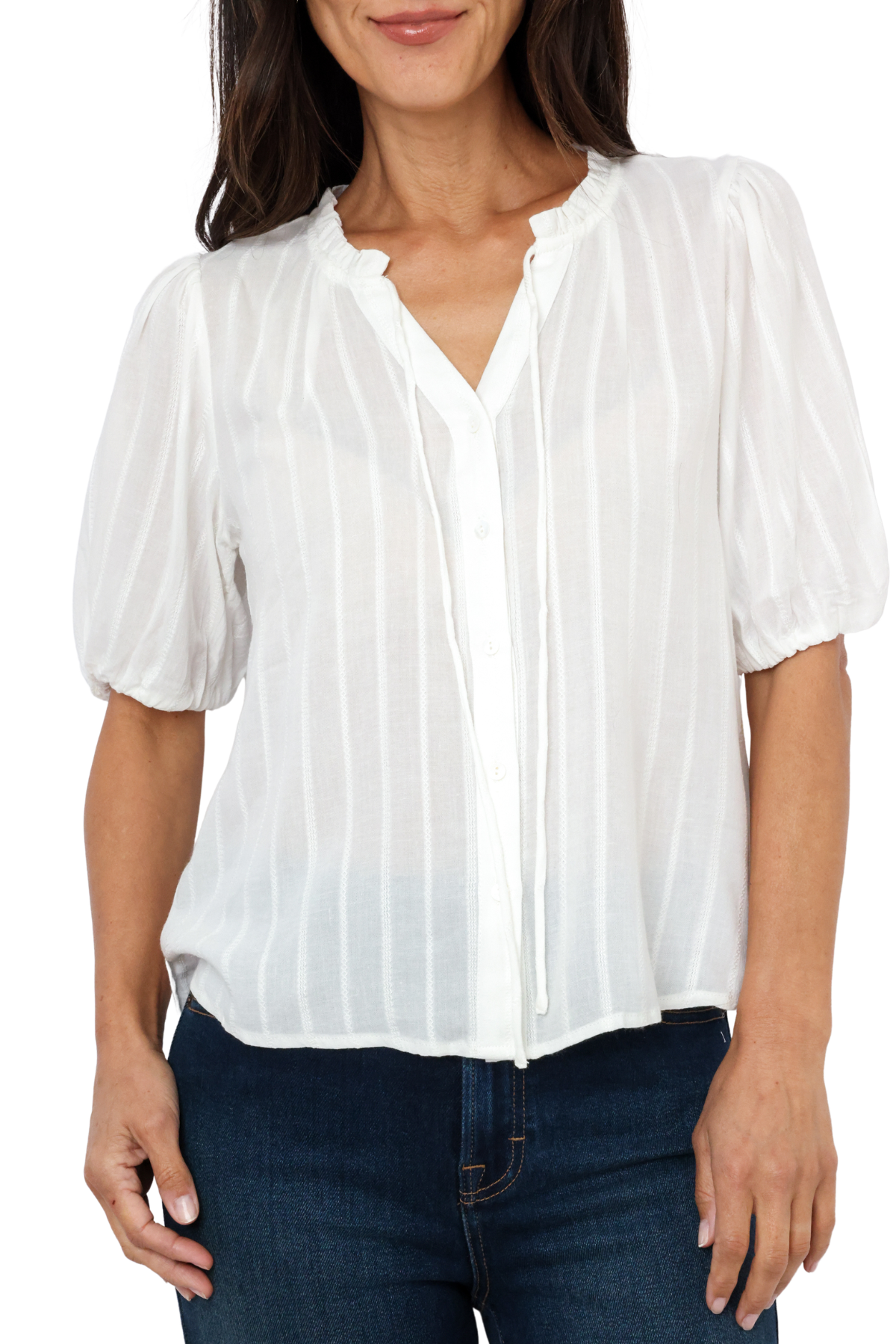 Lexi Button Up Striped Top
