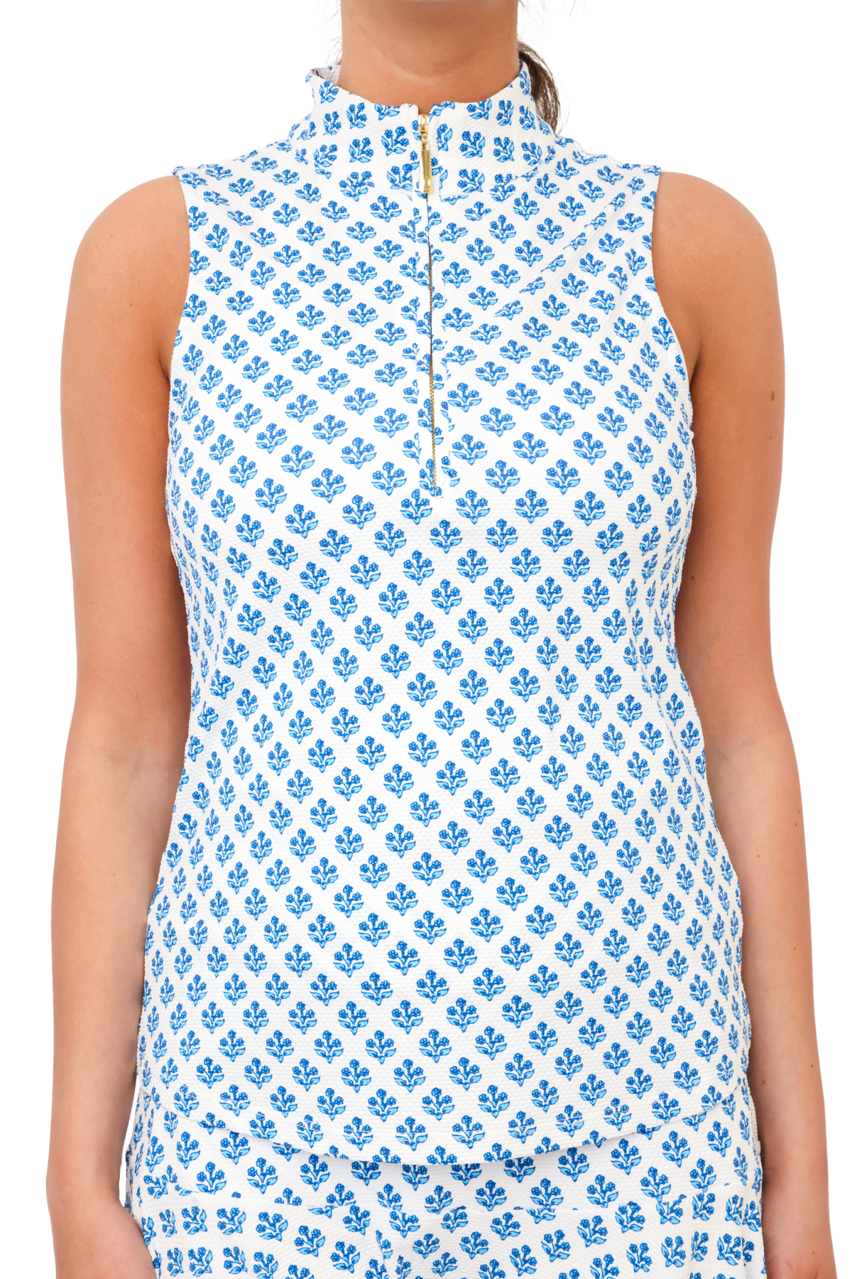 Cabana Life 1/4 Zip Sleeveless Top