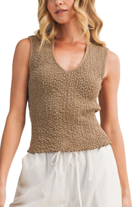 Sleeveless Textured Top