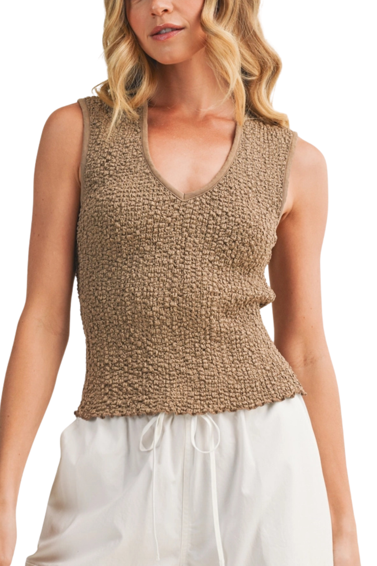 Sleeveless Textured Top